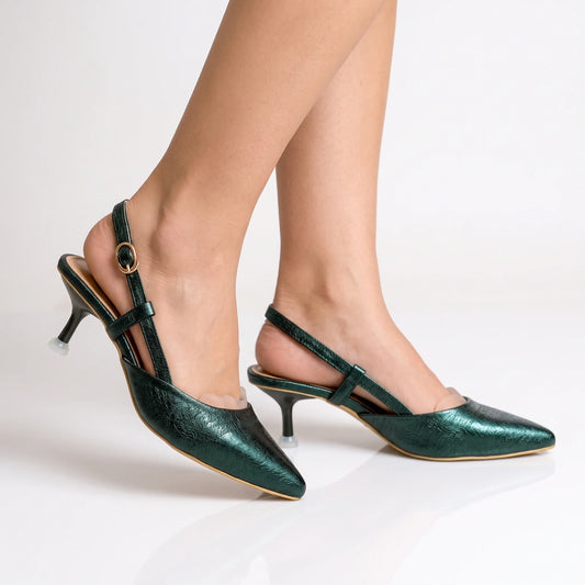 Glorea Green Women Heel Sandals