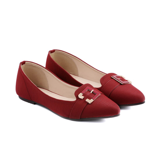 Juna Maroon Women Flat Pumps