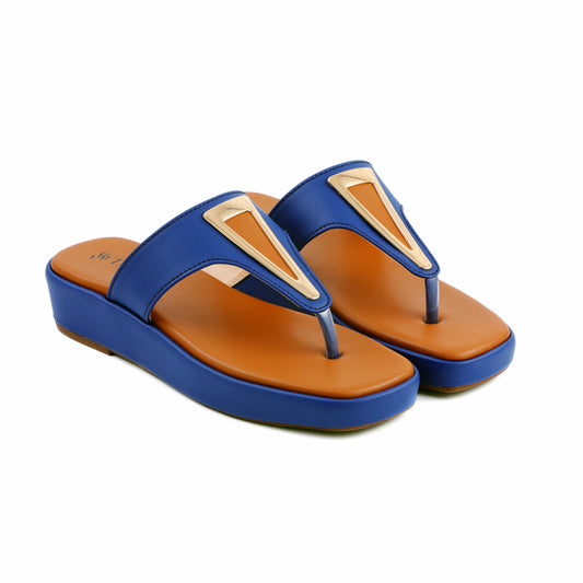 Vento Blue women wedge slippers