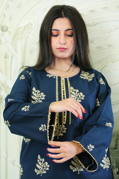 Alisa Navy Embroidered 3Pcs