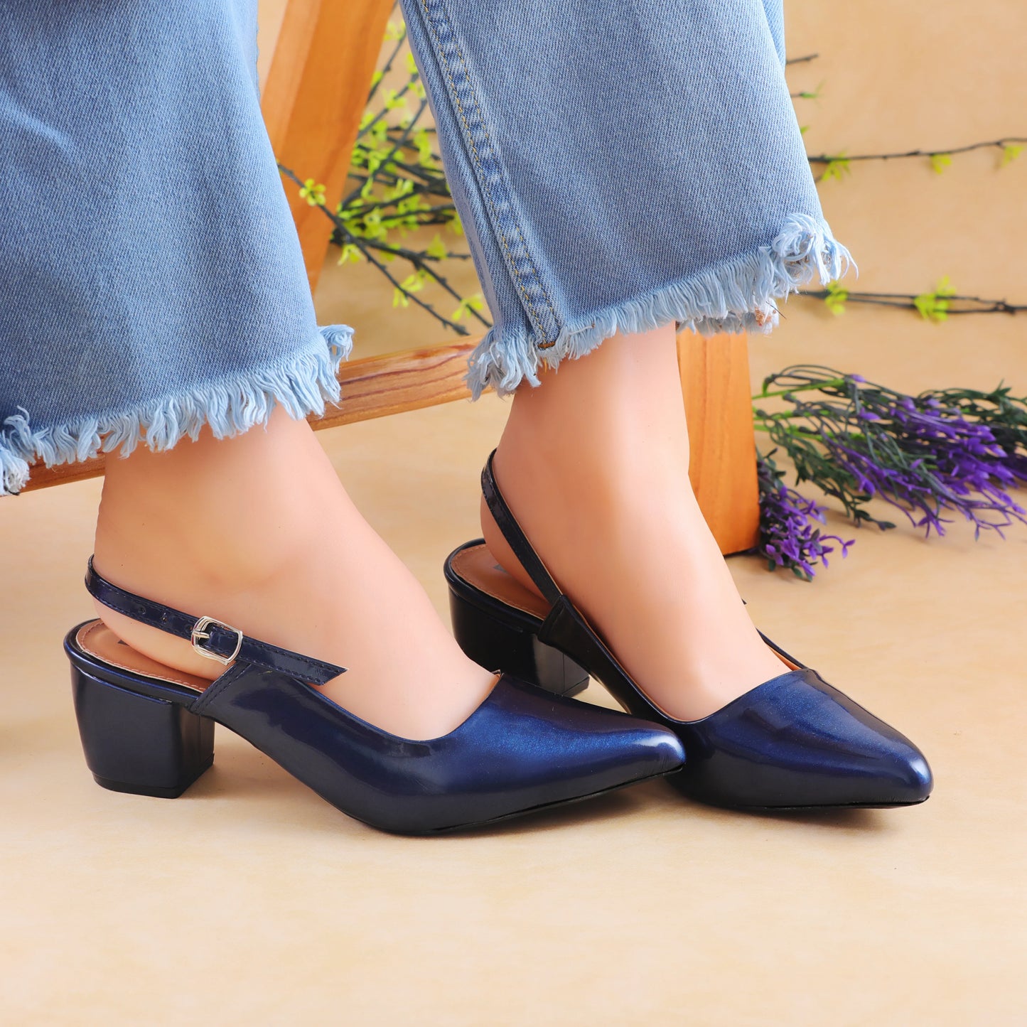 Avero Heeled Slingbacks Blue