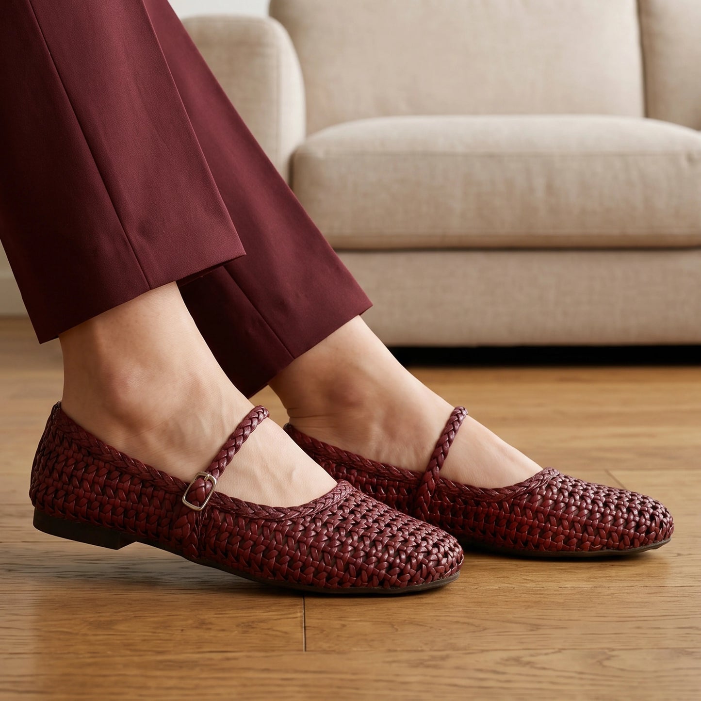 Braiden Maroon Mary jane's women Pumps