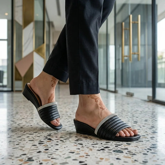 Bronti Black Women Slippers