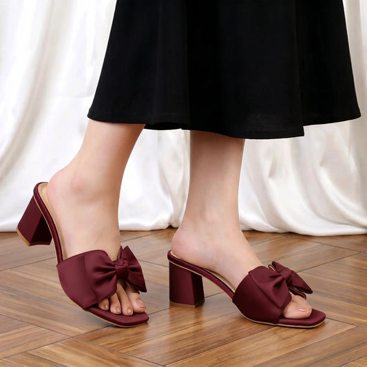 Cheria Burgundy women heels