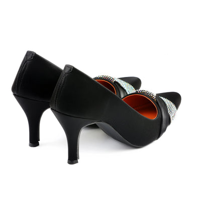 Dazzle Black Women Court Shoes