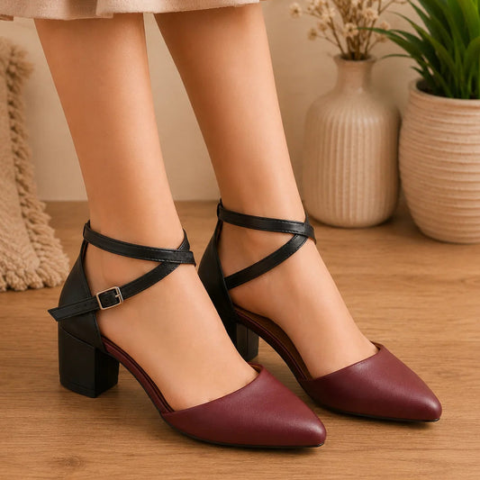 Elblag Heeled Sandals Maroon