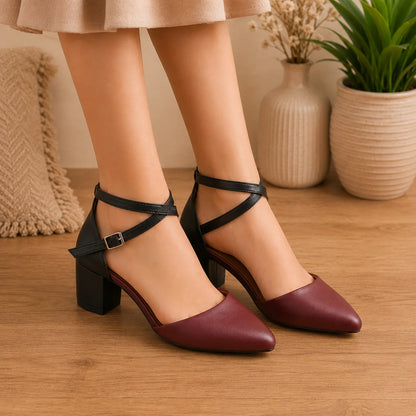 Elblag Heeled Sandals Maroon