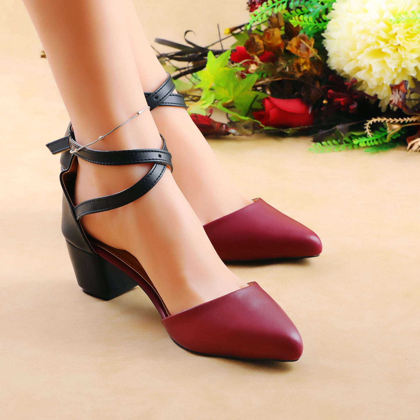 Elblag Heeled Sandals Maroon
