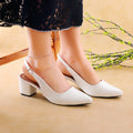 Estrela Heeled Slingbacks White
