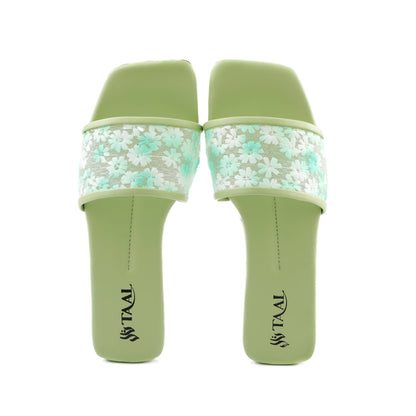 Flora Sea-Green women flat slippers