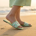Flora Sea-Green women flat slippers