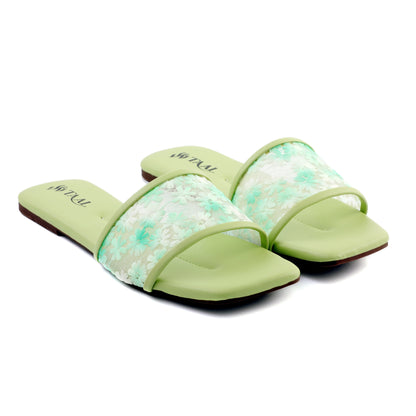 Flora Sea-Green women flat slippers