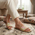 Flora Beige women flat slippers