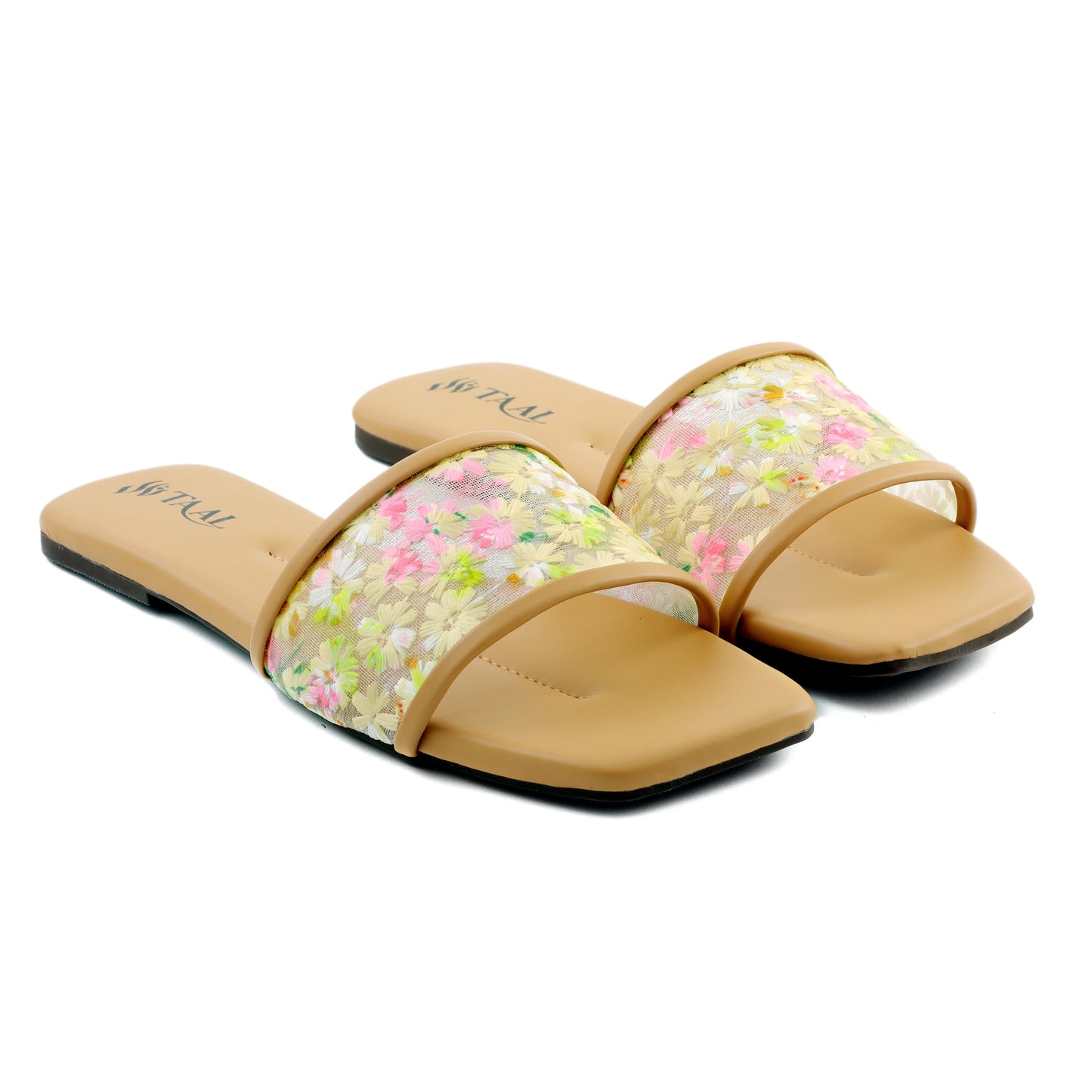 Flora Beige women flat slippers