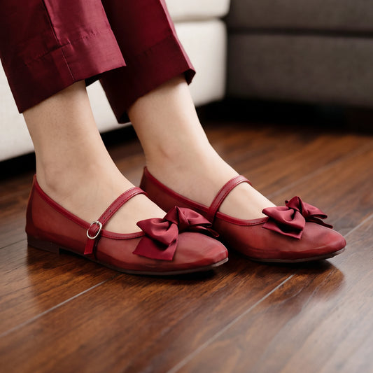 Fiora Maroon Women Mary janes Shoes