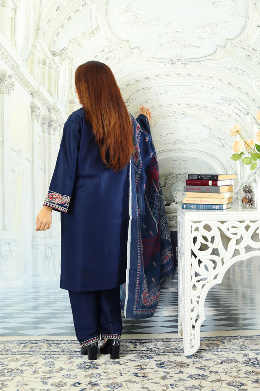Frema Navy Embroidered 3pc