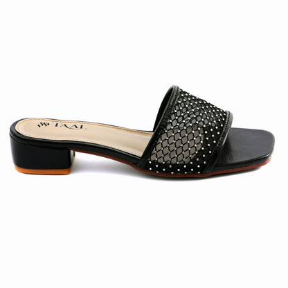 Gliss Black women heel slippers