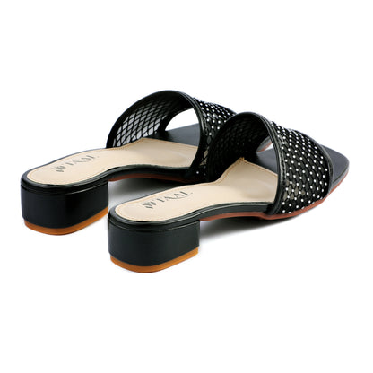 Gliss Black women heel slippers