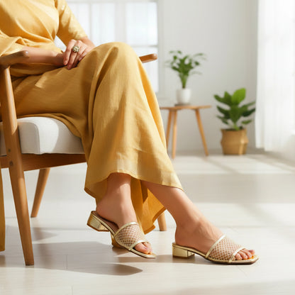 Gliss Golden women heel slippers