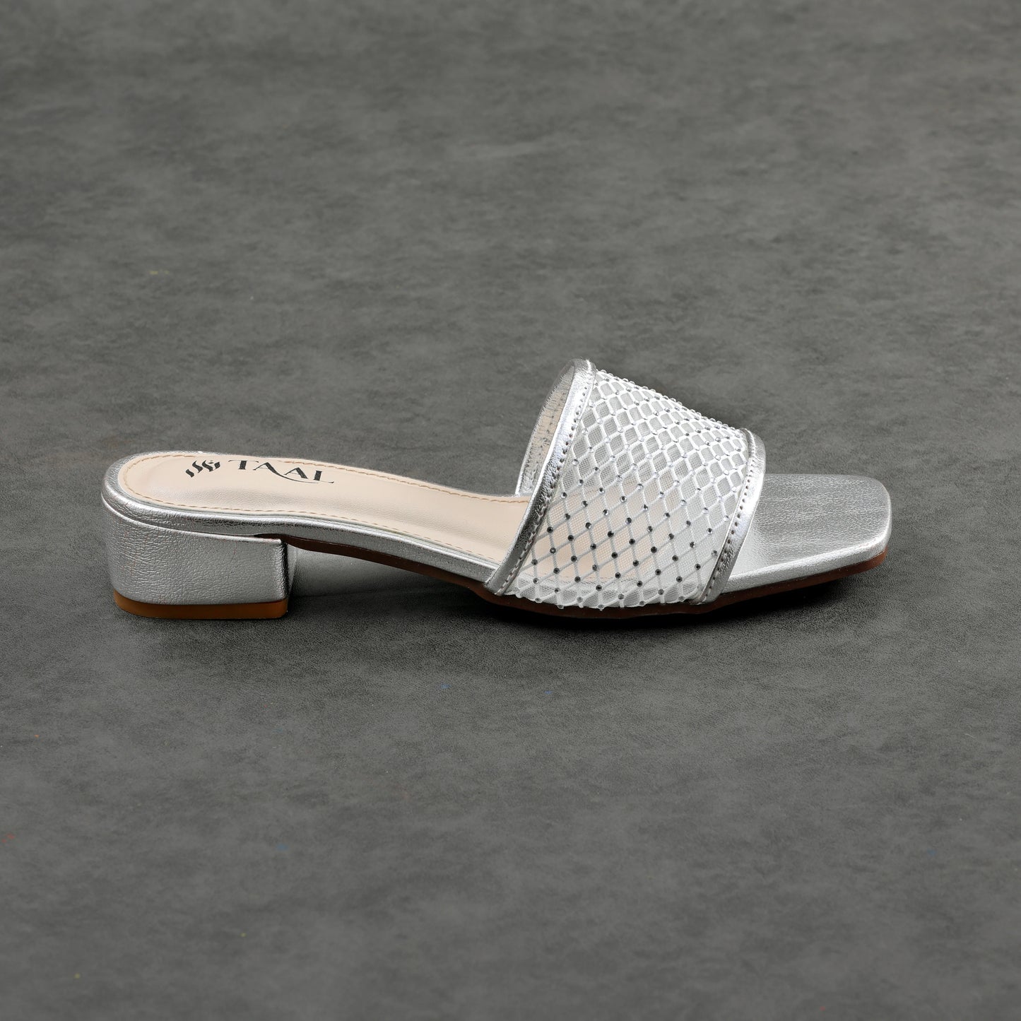 Gliss Silver women heel slippers