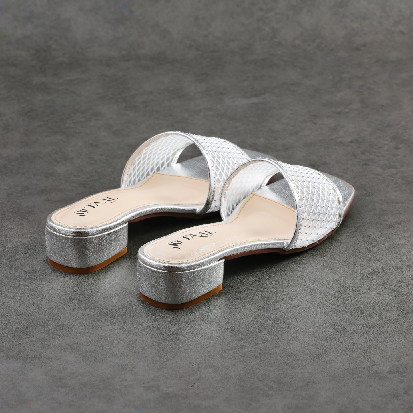 Gliss Silver women heel slippers