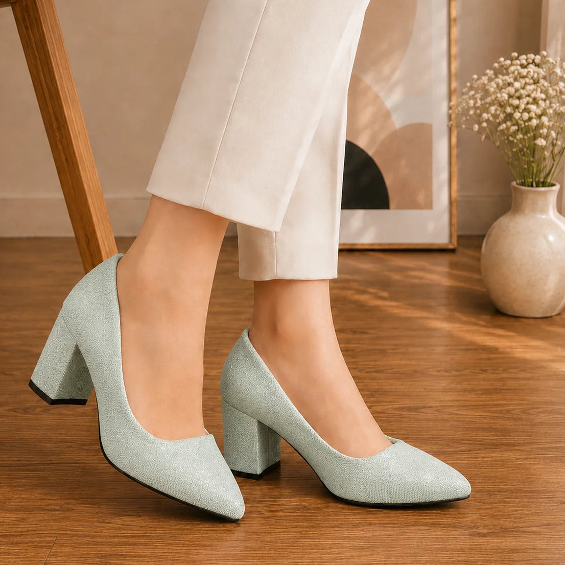 Glimmer Aqua women court shoes