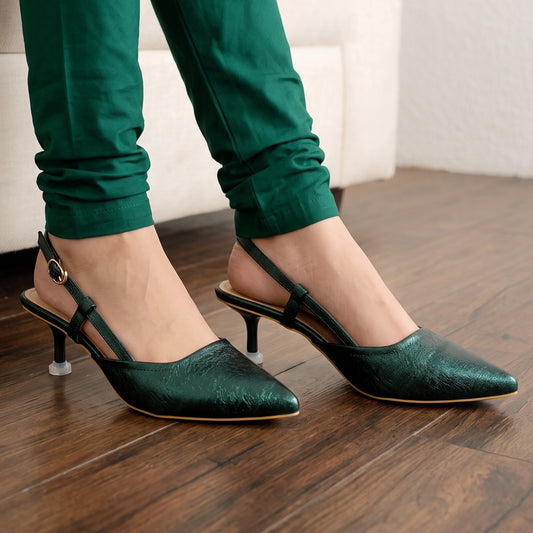 Glorea Green Women Heel Sandals
