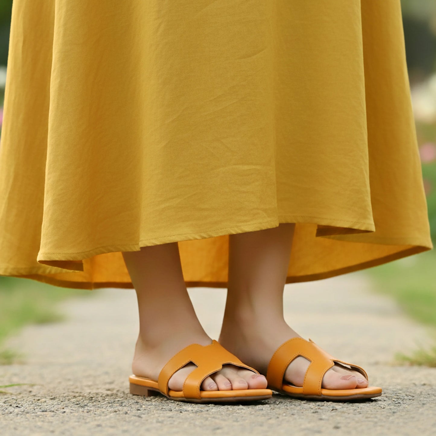 Herma Yellow women slippers