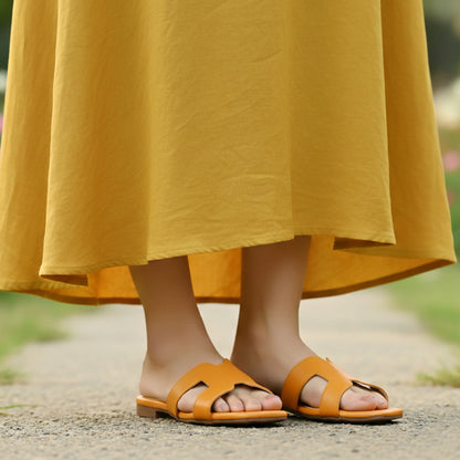 Herma Yellow women slippers