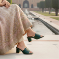 Hazel Green women heel slippers