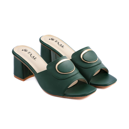 Hazel Green women heel slippers