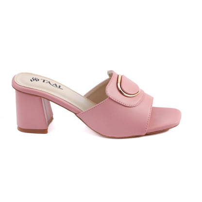 Hazel Pink women heel slippers