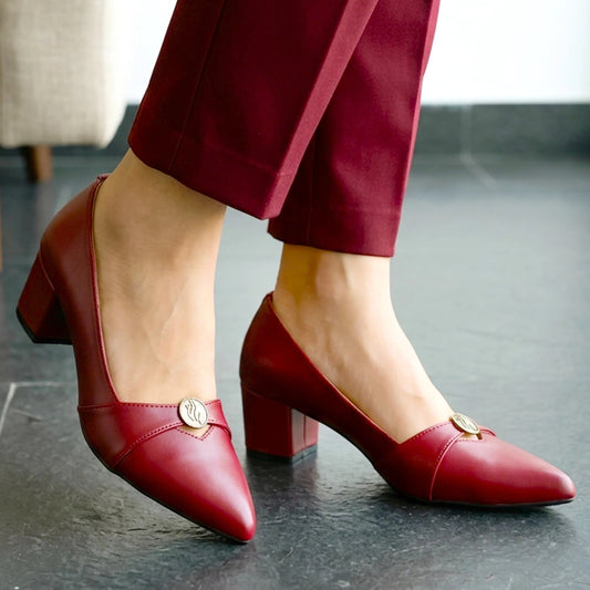 Ismera Maroon Women Court Shoes