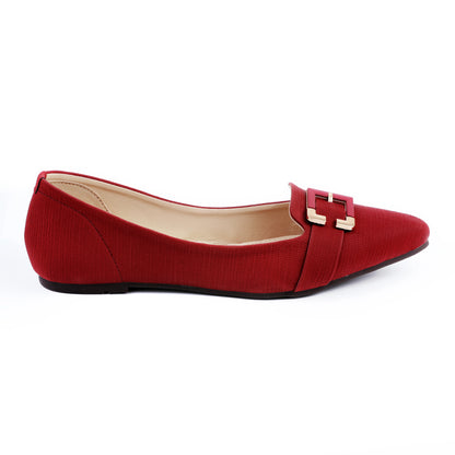 Juna Maroon Women Flat Pumps