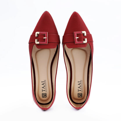 Juna Maroon Women Flat Pumps