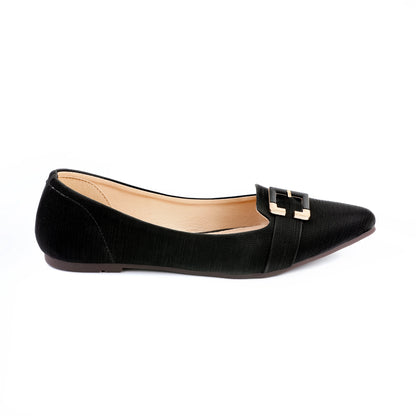 Juna Black Women Flat Pumps
