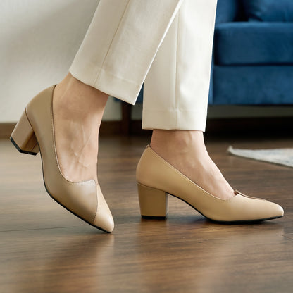 Katrel Beige Women Court Shoes