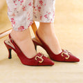 Kebry Maroon Women stilettos sandal