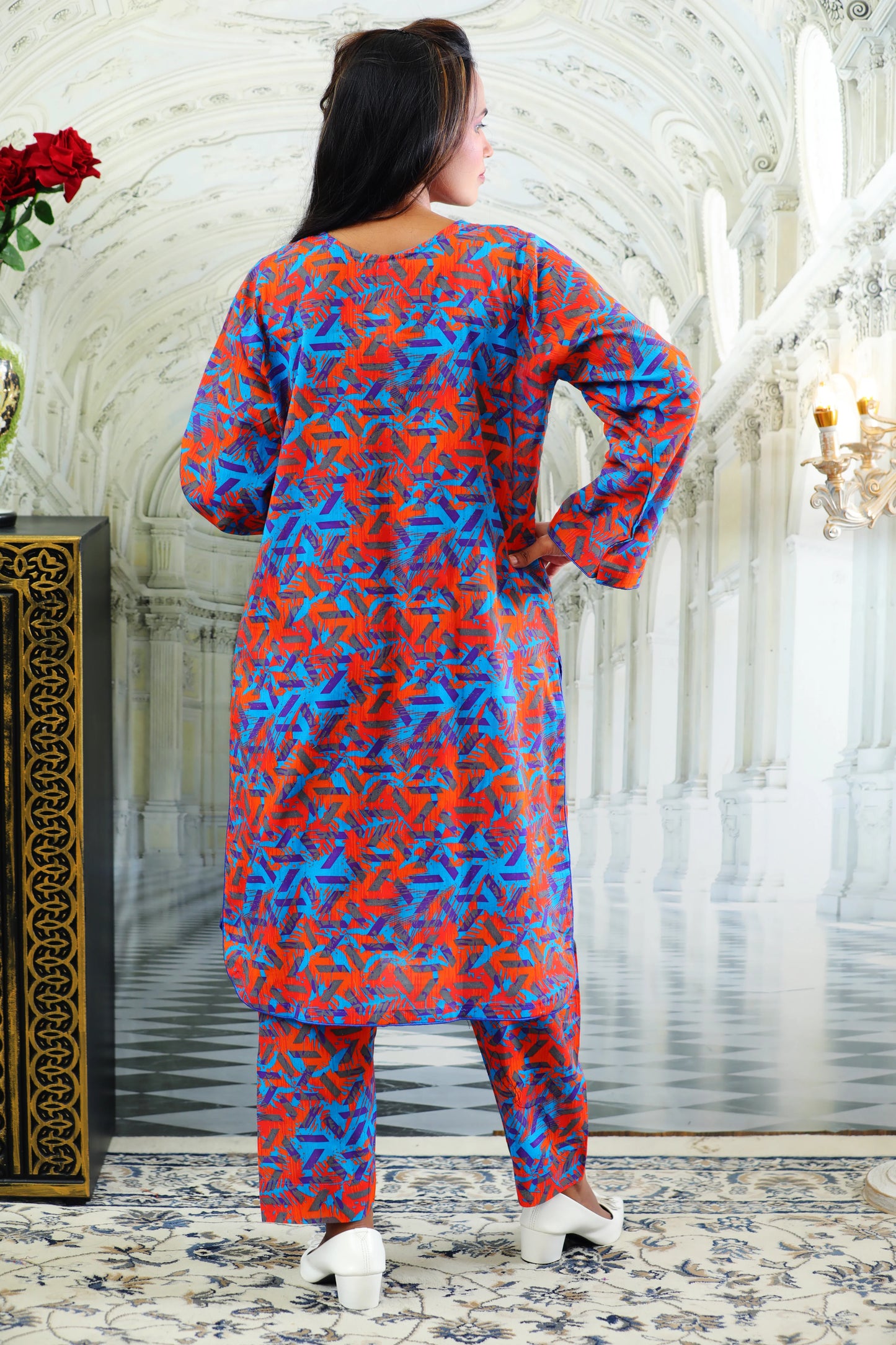 Lenora Blue Printed 2Pcs