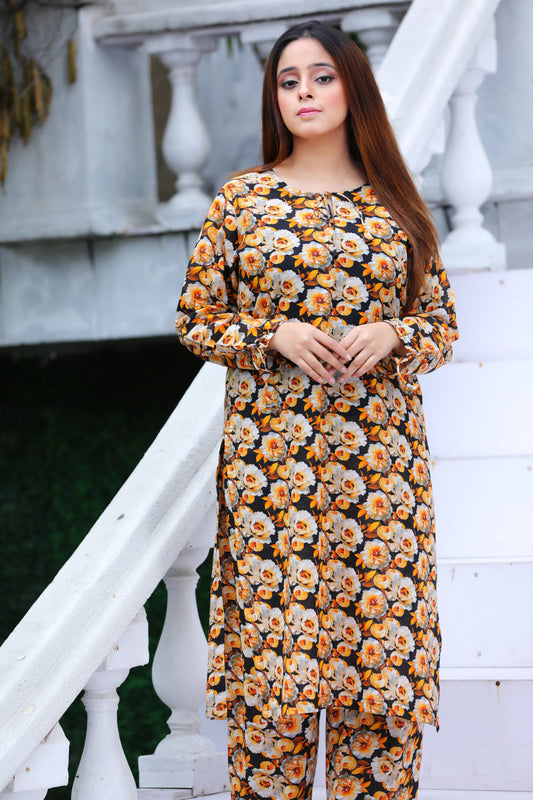 Amara Black Printed 2Pcs