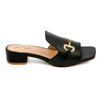 Lenty Black Women heel Slippers