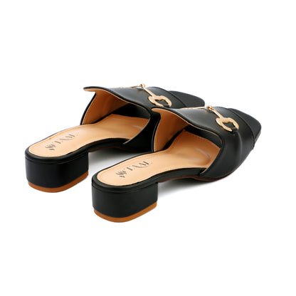 Lenty Black Women heel Slippers
