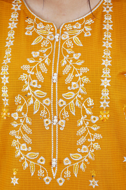 Ofeliya Mustard Embroidered 3Pcs
