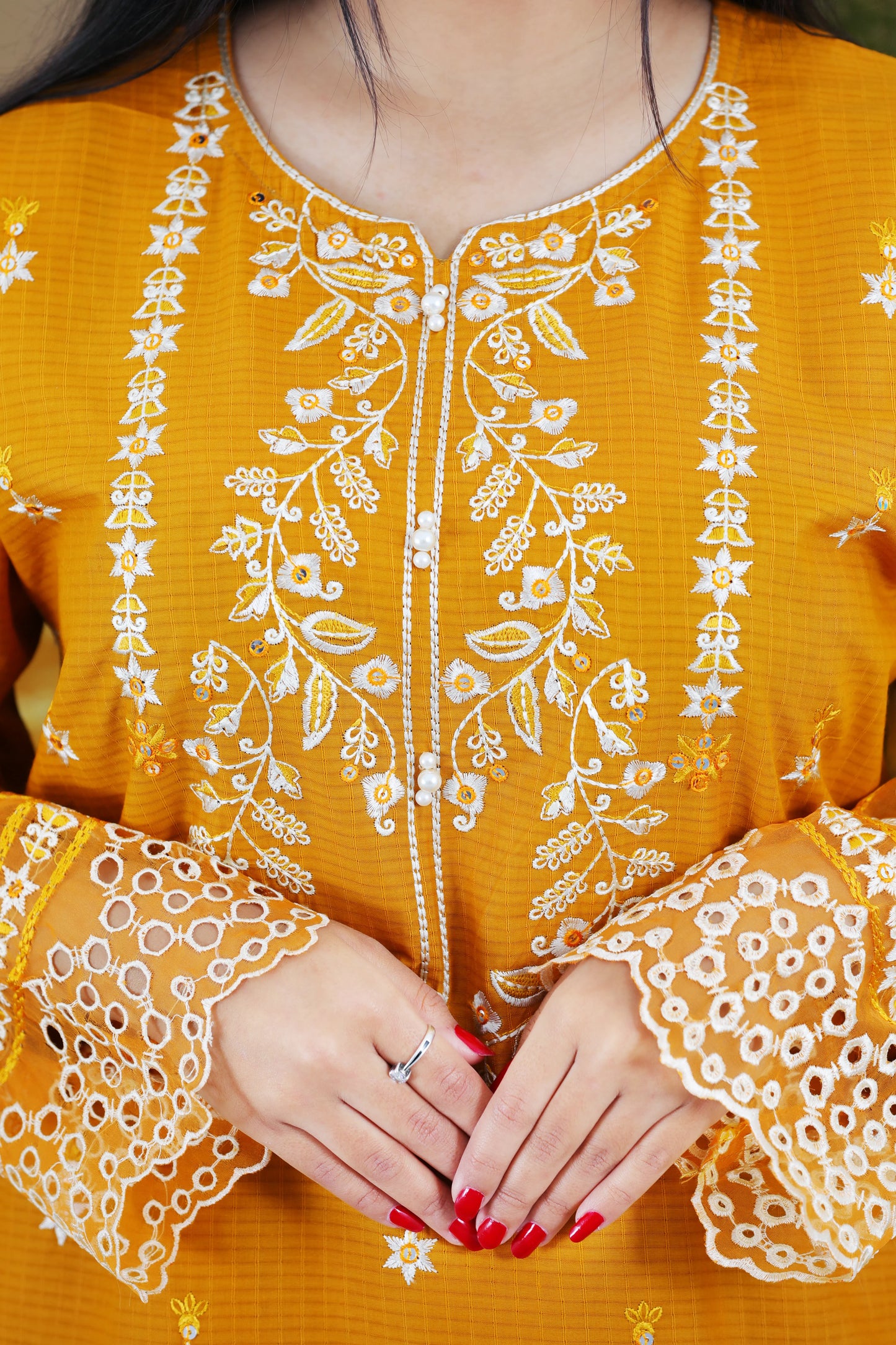 Ofeliya Mustard Embroidered 3Pcs