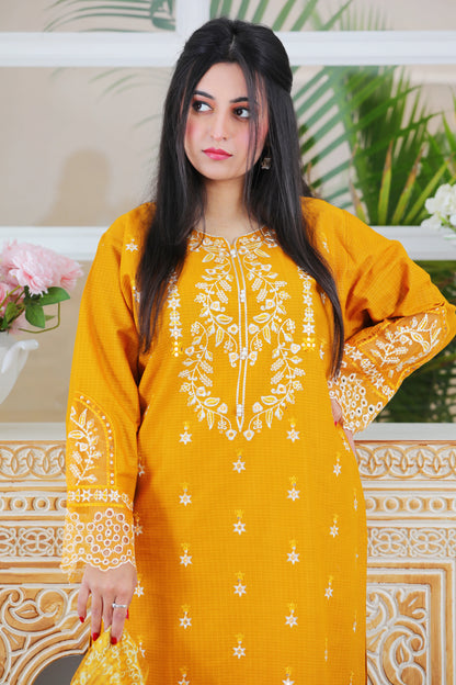 Ofeliya Mustard Embroidered 3Pcs