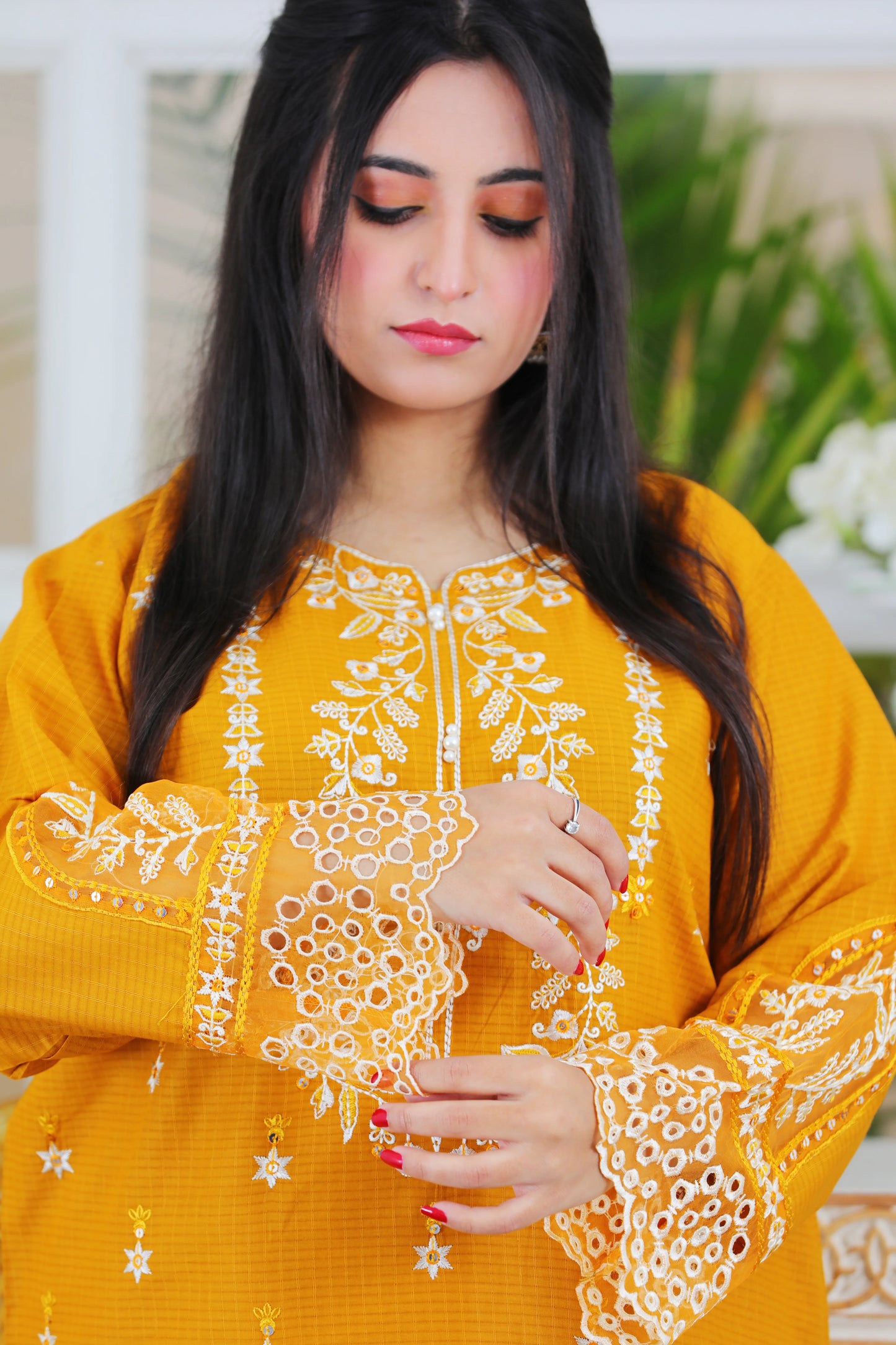 Ofeliya Mustard Embroidered 3Pcs