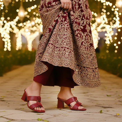 Rumi Maroon women heel