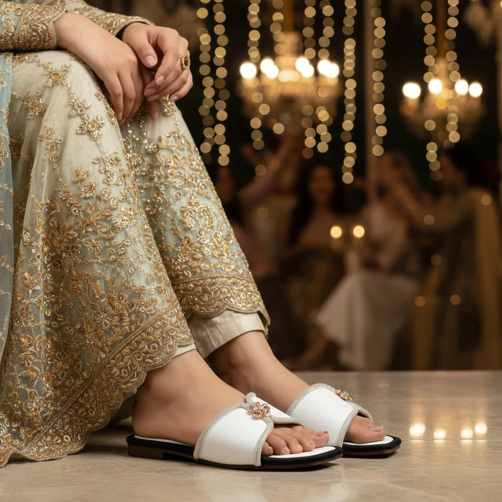 Sephora White women slippers
