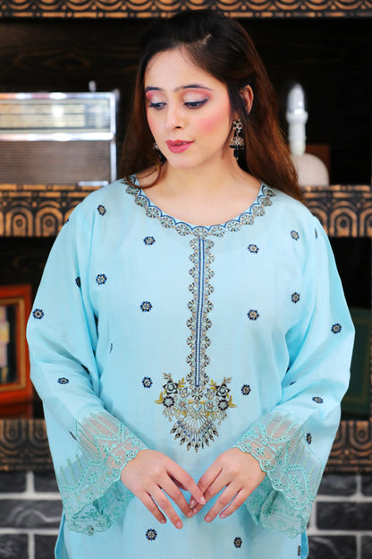 Zariah SKY Embroidered 3Pcs