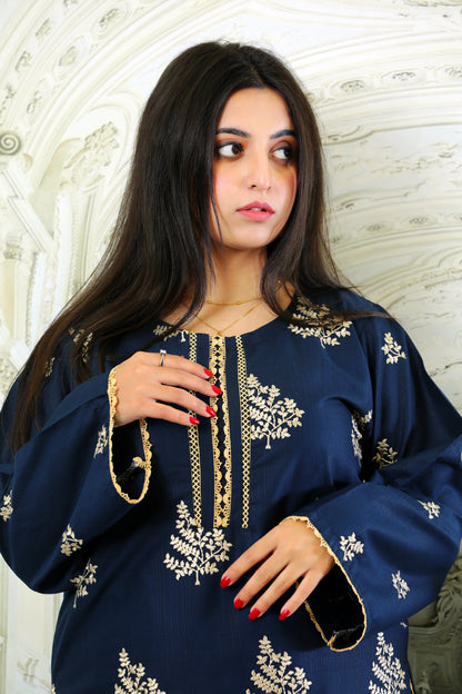 Alisa Navy Embroidered 3Pcs